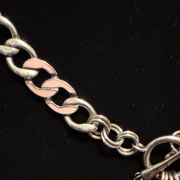 Juicy Couture Silver and Pink Heart & J Charm Toggle Necklace - Picture 2 of 9